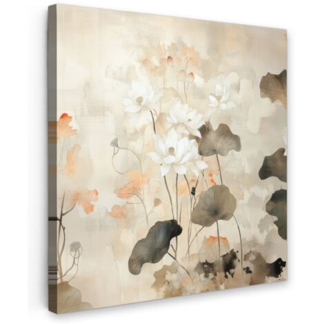 QUADRO SU TELA Fiori - Japandi - Wabi sabi 20x20 cm