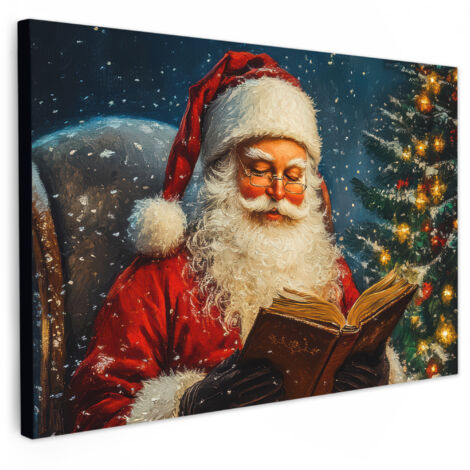 QUADRO SU TELA Babbo Natale - Natale - Inverno - Albero di Natale 60x40 cm (1/5)