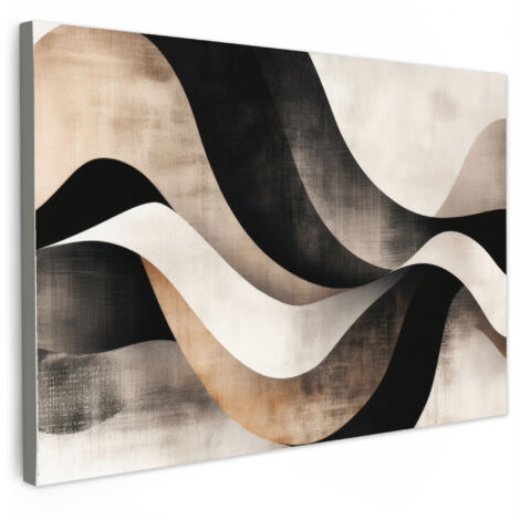 QUADRO SU TELA Astratto - Onde - Nero - Intemperie 140x90 cm