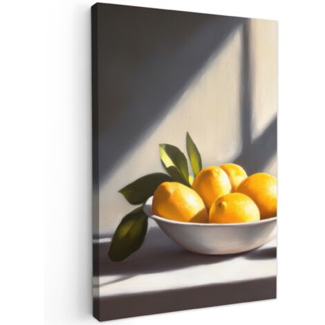 QUADRO SU TELA Limoni - Natura morta - Giallo 80x120 cm