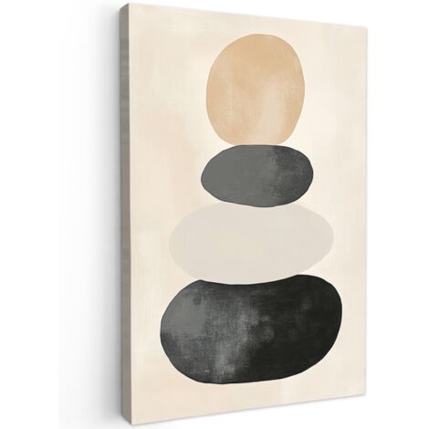 QUADRO SU TELA Japandi - Wabi sabi - Beige 90x140 cm
