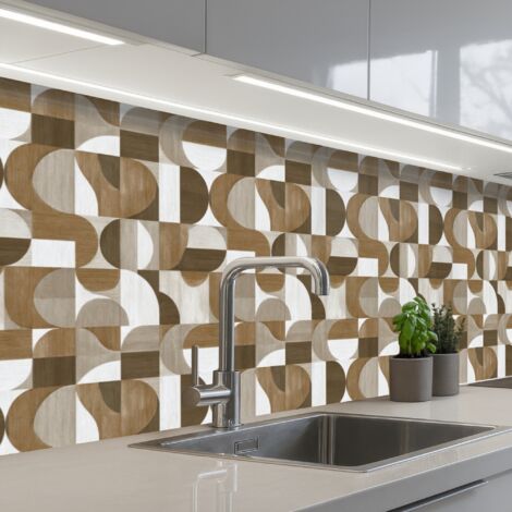 SCHIENALI CUCINA Astratto - Retrò - Marrone 300x80 cm