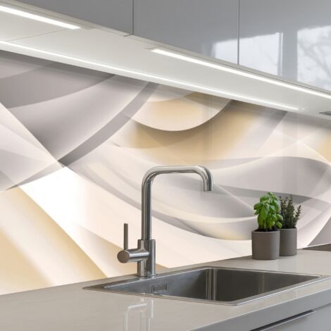 SCHIENALI CUCINA Onde - Astratto - Beige 350x60 cm