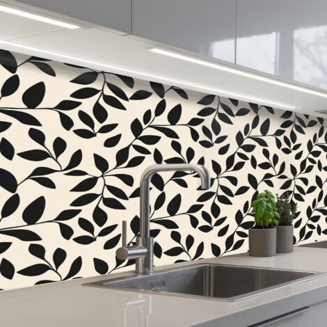 SCHIENALI CUCINA Elegante - Fantasia - Nero - Beige 150x60 cm
