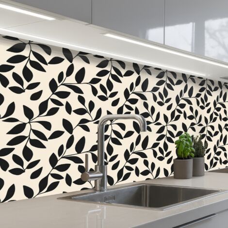SCHIENALI CUCINA Elegante - Fantasia - Nero - Beige 200x80 cm