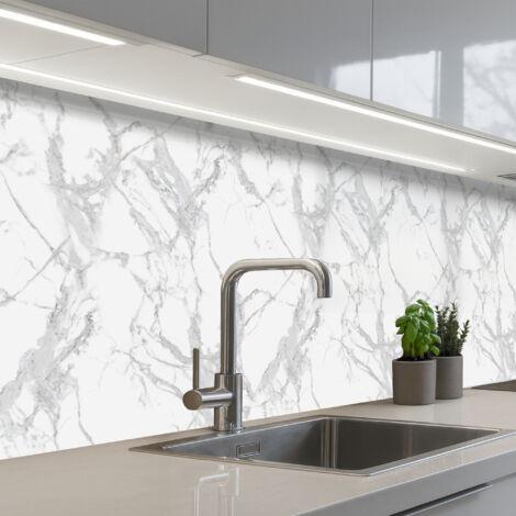 SCHIENALI CUCINA Marmo - Puro - Grigio - Venature 250x60 cm