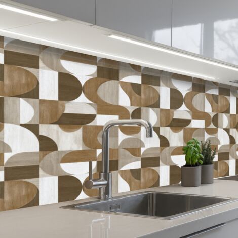 SCHIENALI CUCINA Astratto - Retrò - Marrone 150x60 cm