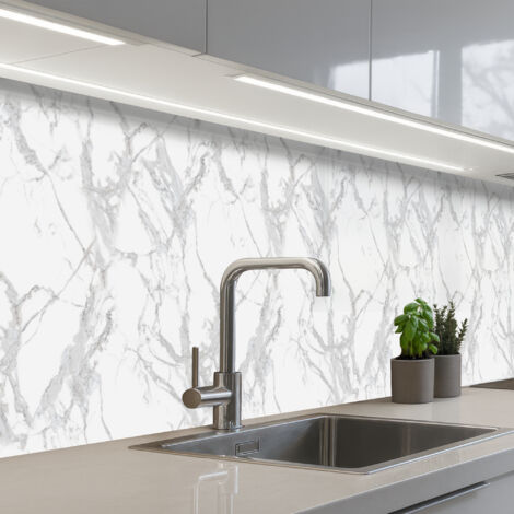 SCHIENALI CUCINA Marmo - Puro - Grigio - Venature 350x60 cm