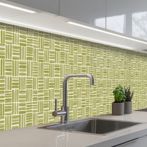 SCHIENALI CUCINA Treccia - Motivo - Verde 500x60 cm