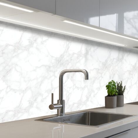 SCHIENALI CUCINA Minimalista - Bianco - Grigio venato 200x80 cm