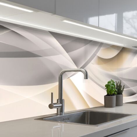 SCHIENALI CUCINA Onde - Astratto - Beige 500x60 cm