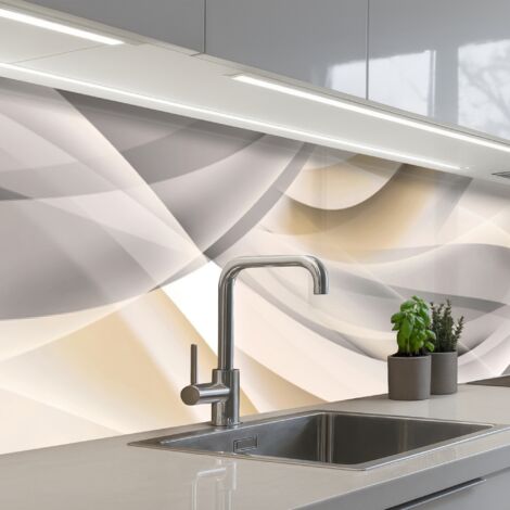 SCHIENALI CUCINA Onde - Astratto - Beige 400x60 cm