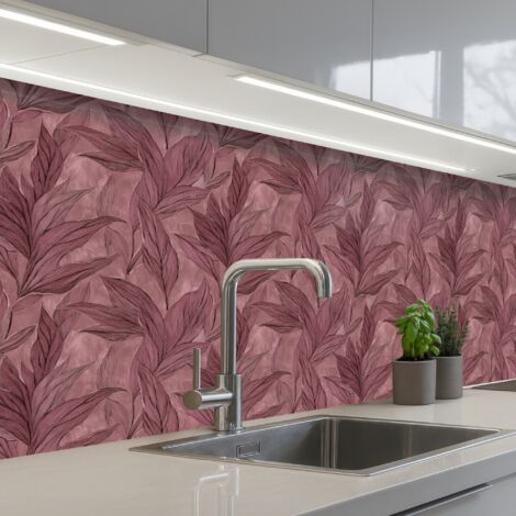 SCHIENALI CUCINA Foglie - Motivo - Viola 200x80 cm