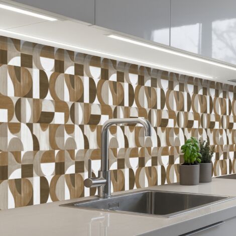 SCHIENALI CUCINA Astratto - Retrò - Marrone 450x60 cm