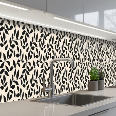 SCHIENALI CUCINA Elegante - Fantasia - Nero - Beige 450x60 cm