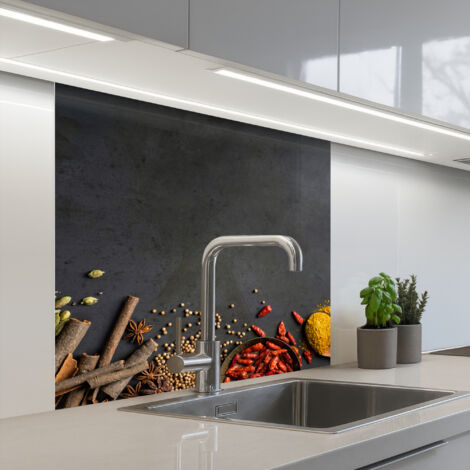 SCHIENALI CUCINA Erbe - Alimenti - Spezie - Nero - Paprika - Cannella 80x80 cm