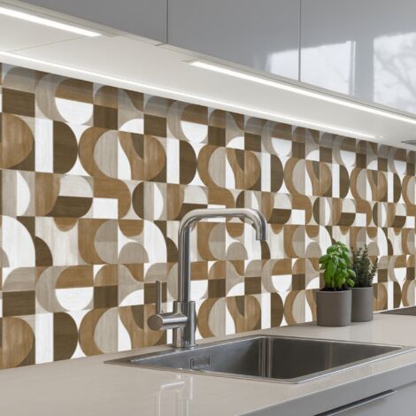 SCHIENALI CUCINA Astratto - Retrò - Marrone 400x80 cm