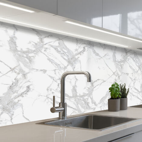 SCHIENALI CUCINA Marmo - Puro - Grigio - Venature 150x60 cm
