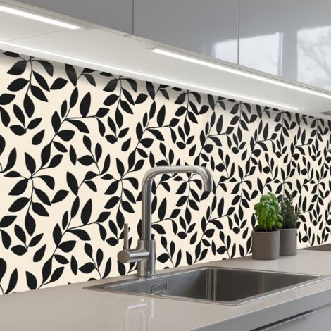 SCHIENALI CUCINA Elegante - Fantasia - Nero - Beige 250x60 cm