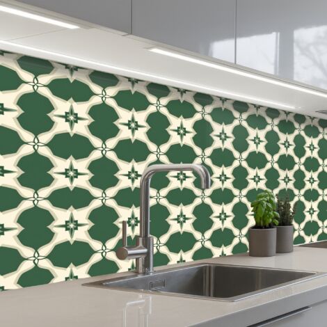 SCHIENALI CUCINA Piastrella - Classica - Verde 150x80 cm