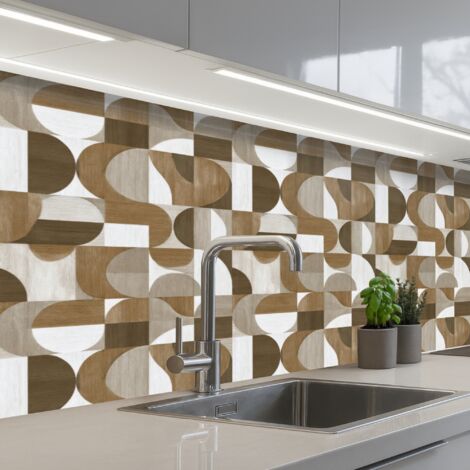 SCHIENALI CUCINA Astratto - Retrò - Marrone 200x80 cm