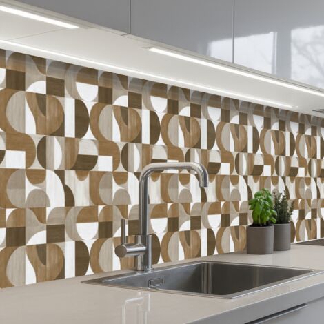 SCHIENALI CUCINA Astratto - Retrò - Marrone 350x60 cm