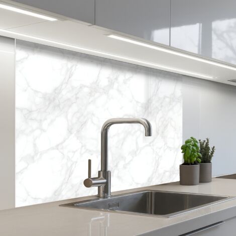 SCHIENALI CUCINA Minimalista - Bianco - Grigio venato 100x80 cm