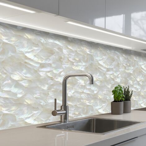 SCHIENALI CUCINA Perla lucida - Bianco - Conchiglia 150x60 cm