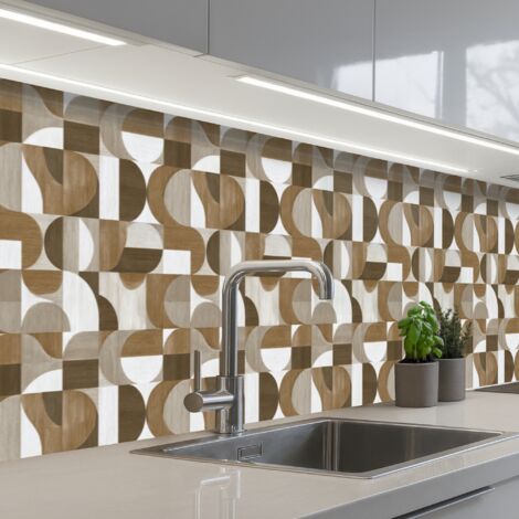 SCHIENALI CUCINA Astratto - Retrò - Marrone 300x60 cm