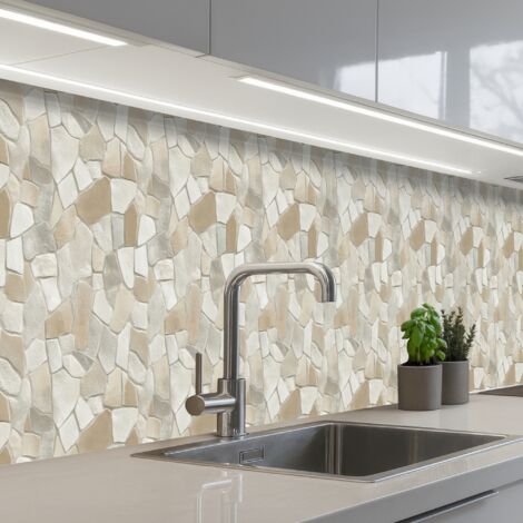 SCHIENALI CUCINA Mosaico - Pietre - Beige 450x60 cm