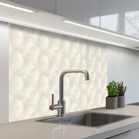 SCHIENALI CUCINA Foglie - Beige - Bianco - Botanico - Natura 100x80 cm