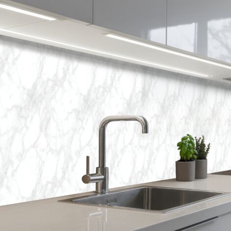 SCHIENALI CUCINA Minimalista - Bianco - Grigio venato 500x60 cm