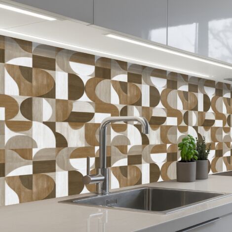 SCHIENALI CUCINA Astratto - Retrò - Marrone 250x80 cm