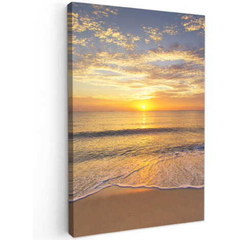 QUADRO SU TELA Spiaggia - Tramonto - Mare 20x30 cm