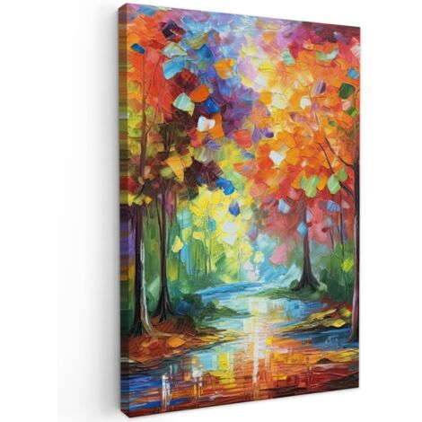 QUADRO SU TELA Paesaggio - Foresta - Colori - Natura 40x60 cm (1/5)