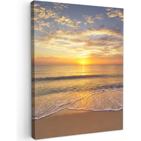 QUADRO SU TELA Spiaggia - Tramonto - Mare 60x80 cm
