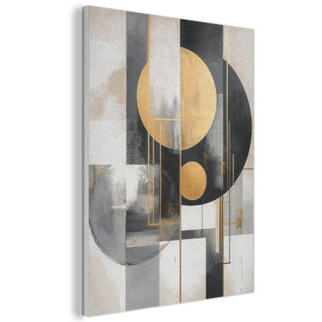 QUADRO ACUSTICO Astratto - Oro - Argento - Forme - Estetico - Moderno 60x80 cm (1/5)