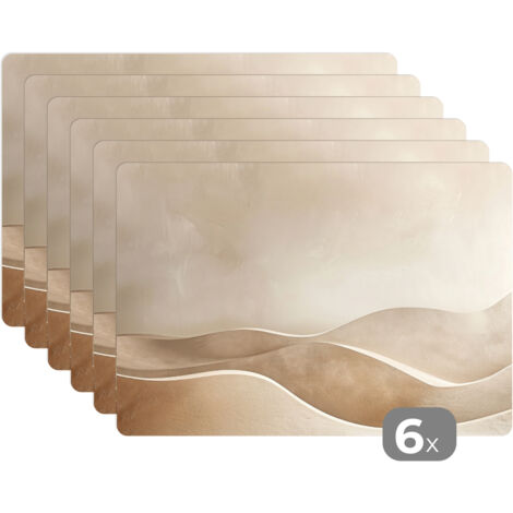 TOVAGLIETTE AMERICANE Set di 6 Beige - Natura - Astratto - Moderno 45x30 cm