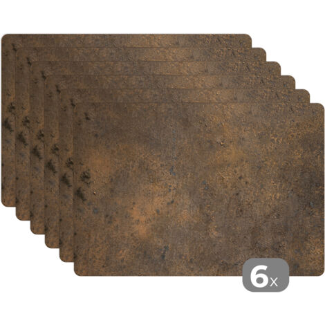 TOVAGLIETTE AMERICANE Set di 6 Stampa ruggine - Ferro - Marrone 45x30 cm