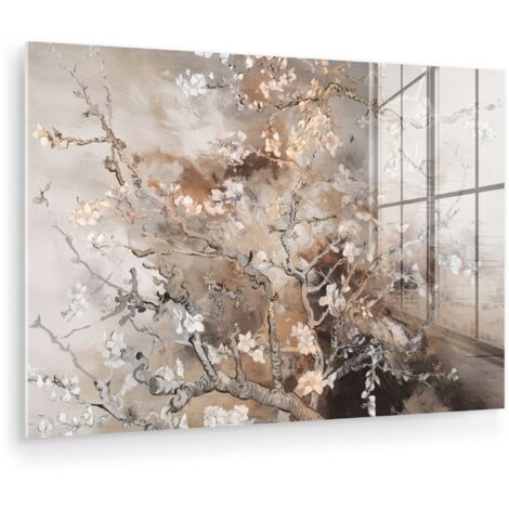 QUADRO IN PLEXIGLASS Mandorlo in fiore - Arte - Van Gogh - Beige - Astratto 60x40 cm