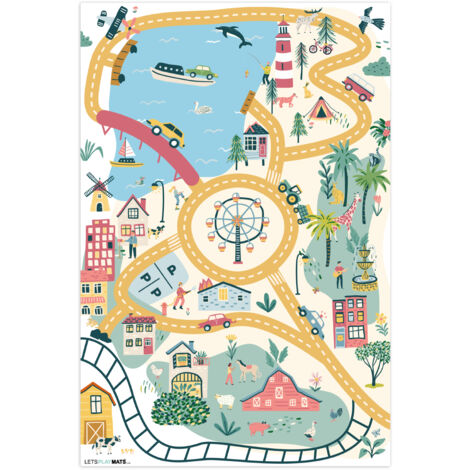 TAPPETO PER BAMBINI Ruota panoramica - Città - Animali - Auto - Bambini 120x180 cm