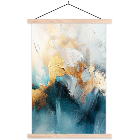 POSTER CON CORNICE MAGNETICA Astratto - Arte - Oro - Blu 40x60 cm (1/3)