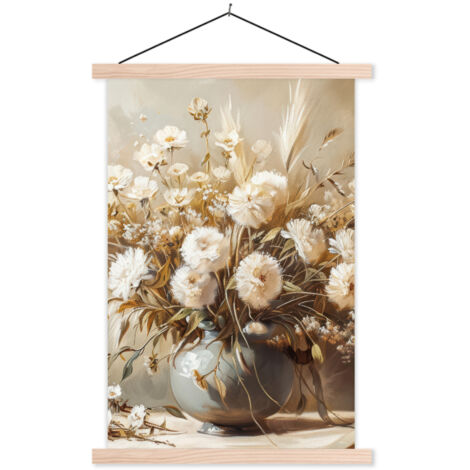 POSTER CON CORNICE MAGNETICA Fiori - Vaso - Natura morta - Beige 40x60 cm (1/3)