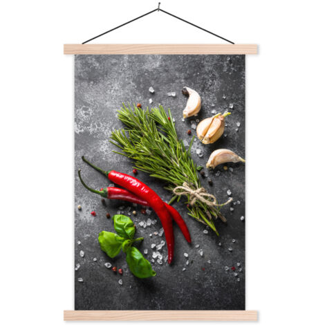 POSTER CON CORNICE MAGNETICA Pepe - Erbe - Spezie - Calcestruzzo 40x60 cm (1/3)