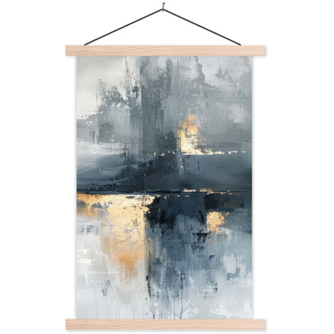 POSTER CON CORNICE MAGNETICA Arte - Grigio - Oro - Astratto 40x60 cm (1/3)