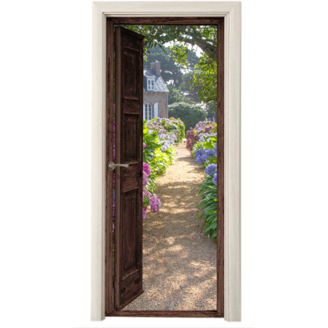 ADESIVO PER PORTA Vista - Ortensia - Porta - Fiori - Natura (1/5)
