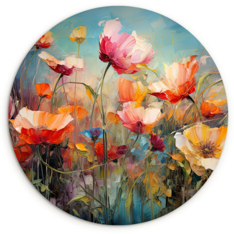 CERCHIO DA PARETE Fiori - Acquerello - Arte - Botanica - Natura 30x30 cm (1/5)