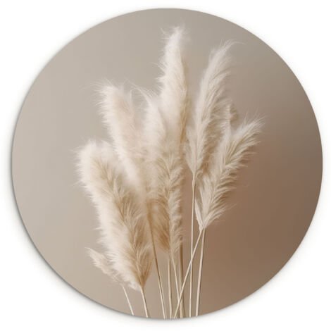 CERCHIO DA PARETE Erba di pampa - Pennacchi - Pastello - Bianco 30x30 cm (1/5)
