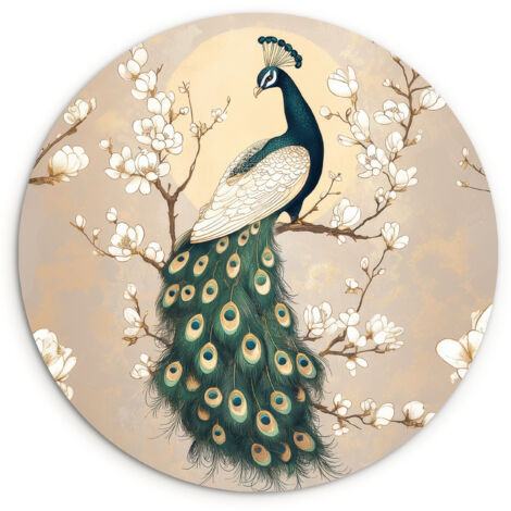 CERCHIO DA PARETE Pavone - Ramo - Fiori 30x30 cm (1/5)