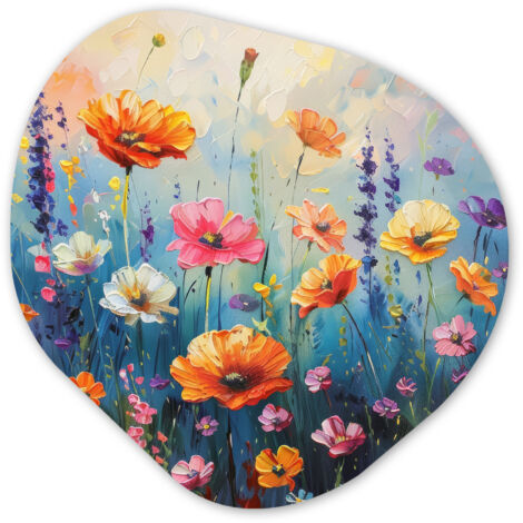 CERCHIO DA PARETE Fiori - Natura - Acquerello - Arte 40x40 cm (1/5)